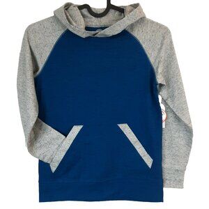 Boys NWT Pocket Hoodie Size Small 6/7 Blue Gray knit Pullover T-shirt S Space
